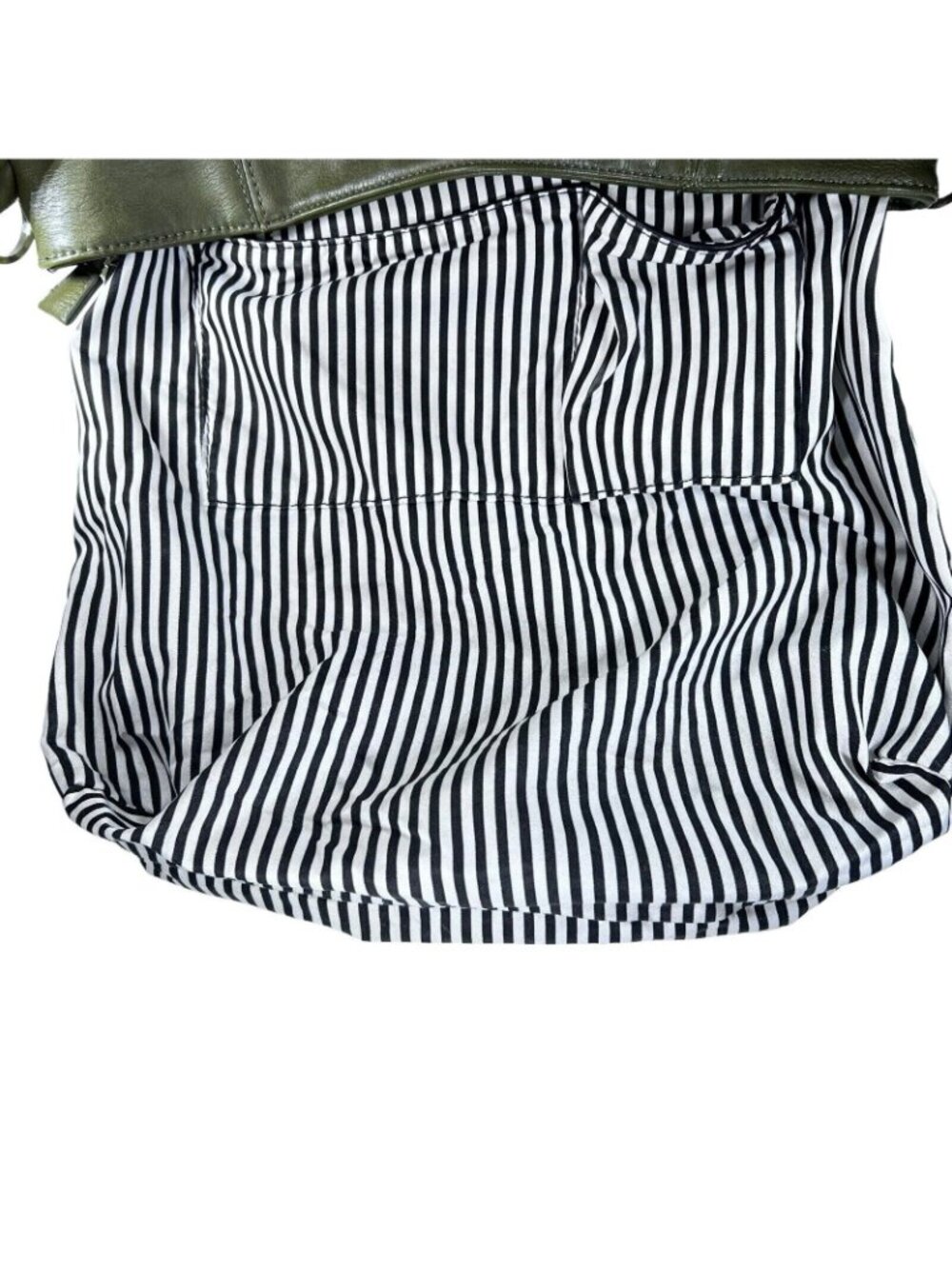 Charming Charlie Womens Green Hobo Handbag Shoulder Bag Purse Striped Lining - Picture 5 of 14